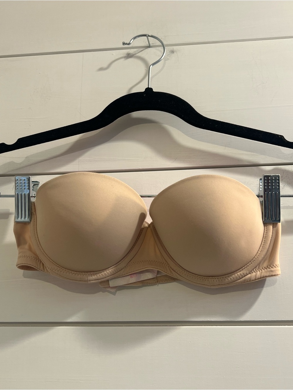 32A PINK Victoria's Secret Strapless Beige Bra Pushup Padded